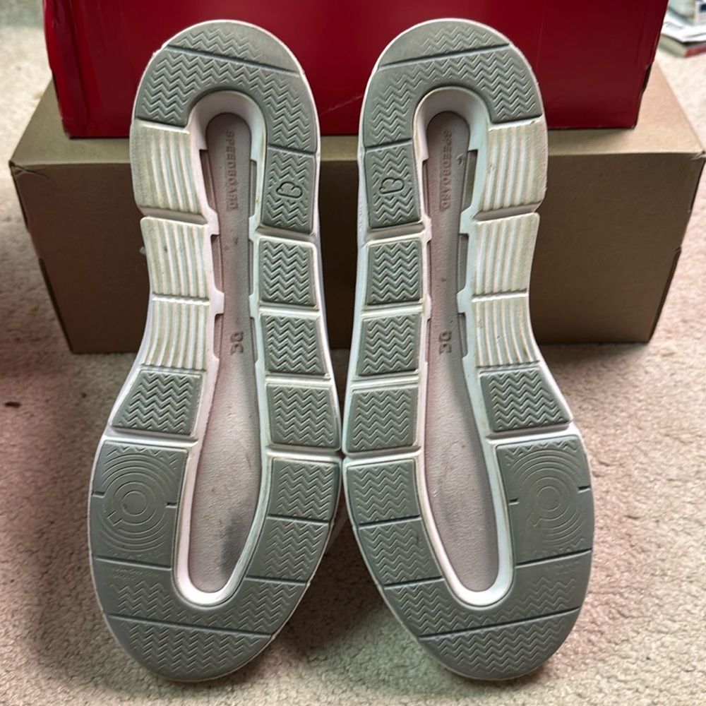 Women’s On Cloud The Roger Advantage Tennis Shoe White/Pink Size 9 - Picture 3 of 7